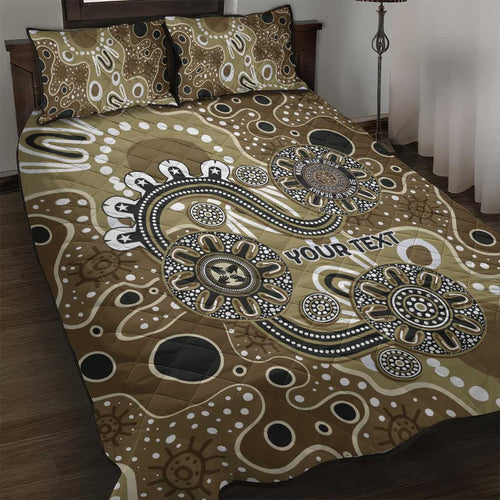 Personalised NAIDOC Week 50 Years Deadly Always Quilt Bed Set Brown Aboriginal Artwork Dot Painting