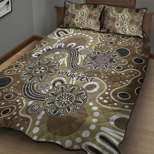 Personalised NAIDOC Week 50 Years Deadly Always Quilt Bed Set Brown Aboriginal Artwork Dot Painting