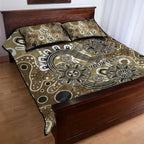 Personalised NAIDOC Week 50 Years Deadly Always Quilt Bed Set Brown Aboriginal Artwork Dot Painting