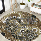 Personalised NAIDOC Week 50 Years Deadly Always Round Carpet Brown Aboriginal Artwork Dot Painting