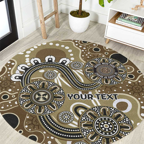 Personalised NAIDOC Week 50 Years Deadly Always Round Carpet Brown Aboriginal Artwork Dot Painting