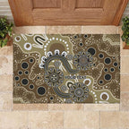 Personalised NAIDOC Week 50 Years Deadly Always Rubber Doormat Brown Aboriginal Artwork Dot Painting