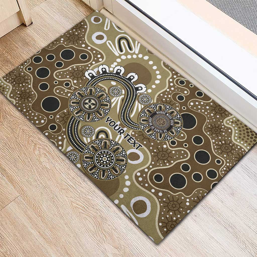 Personalised NAIDOC Week 50 Years Deadly Always Rubber Doormat Brown Aboriginal Artwork Dot Painting