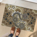 Personalised NAIDOC Week 50 Years Deadly Always Rubber Doormat Brown Aboriginal Artwork Dot Painting
