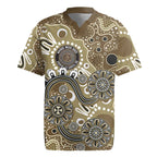 Personalised NAIDOC Week 50 Years Deadly Always Rugby Jersey Brown Aboriginal Artwork Dot Painting