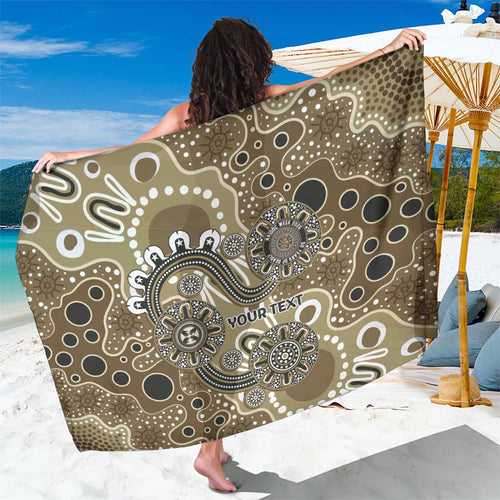 Personalised NAIDOC Week 50 Years Deadly Always Sarong Brown Aboriginal Artwork Dot Painting