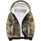 Personalised NAIDOC Week 50 Years Deadly Always Sherpa Hoodie Brown Aboriginal Artwork Dot Painting