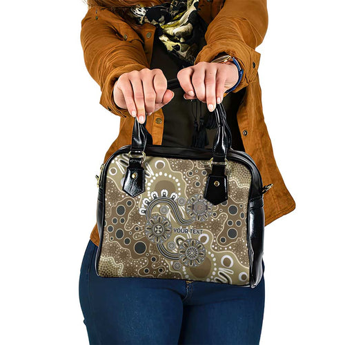 Personalised NAIDOC Week 50 Years Deadly Always Shoulder Handbag Brown Aboriginal Artwork Dot Painting