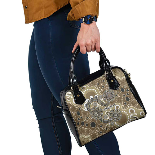 Personalised NAIDOC Week 50 Years Deadly Always Shoulder Handbag Brown Aboriginal Artwork Dot Painting