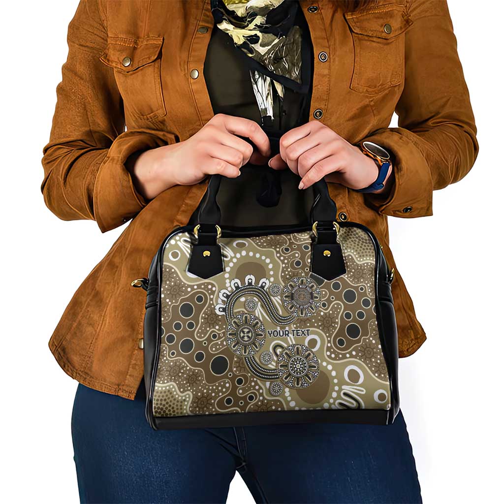 Personalised NAIDOC Week 50 Years Deadly Always Shoulder Handbag Brown Aboriginal Artwork Dot Painting