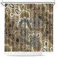 Personalised NAIDOC Week 50 Years Deadly Always Shower Curtain Brown Aboriginal Artwork Dot Painting