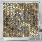 Personalised NAIDOC Week 50 Years Deadly Always Shower Curtain Brown Aboriginal Artwork Dot Painting