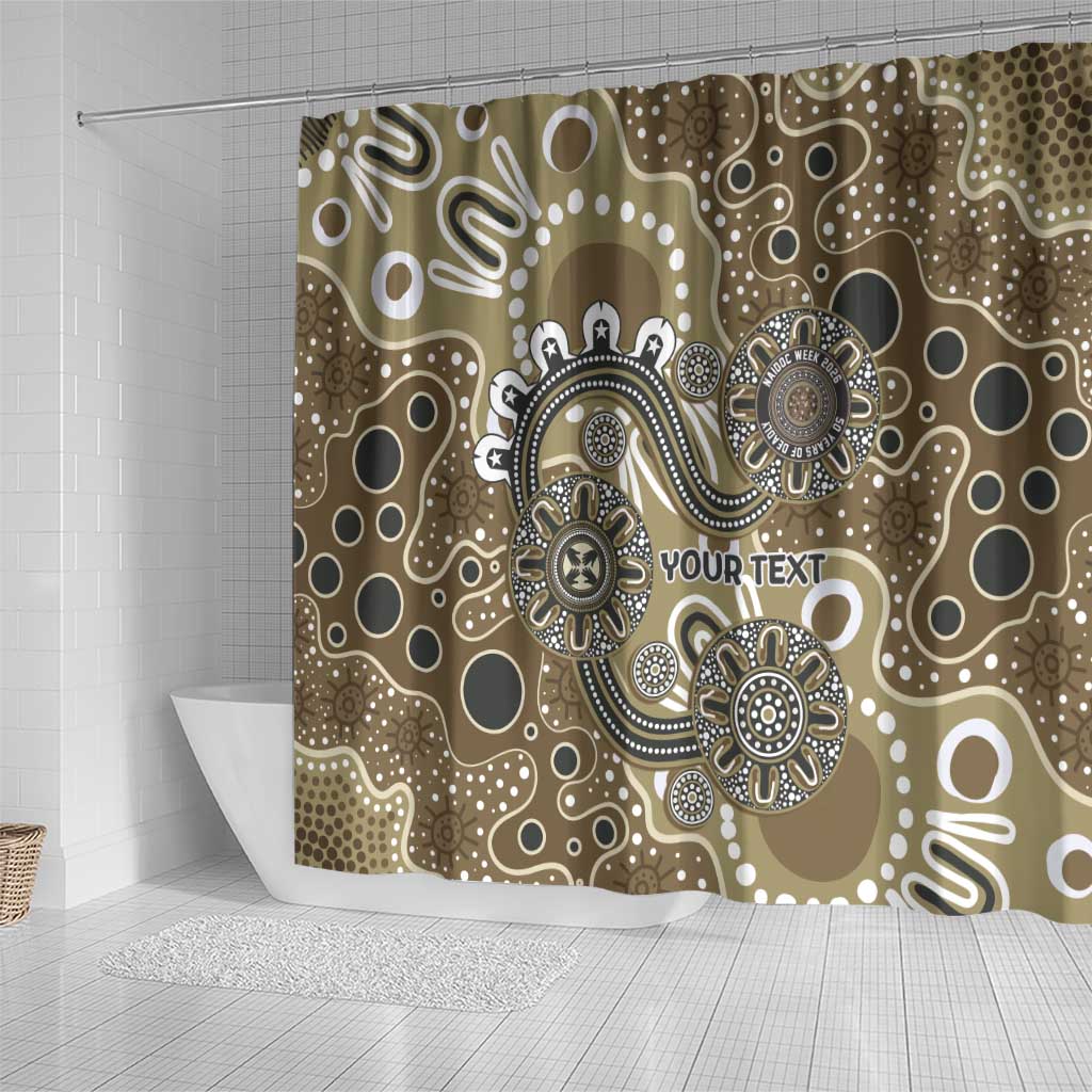 Personalised NAIDOC Week 50 Years Deadly Always Shower Curtain Brown Aboriginal Artwork Dot Painting