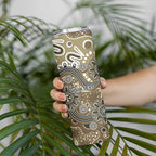 Personalised NAIDOC Week 50 Years Deadly Always Skinny Tumbler Brown Aboriginal Artwork Dot Painting