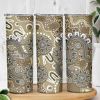 Personalised NAIDOC Week 50 Years Deadly Always Skinny Tumbler Brown Aboriginal Artwork Dot Painting