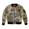 Personalised NAIDOC Week 50 Years Deadly Always Sleeve Zip Bomber Jacket Brown Aboriginal Artwork Dot Painting
