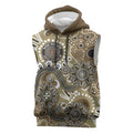 Personalised NAIDOC Week 50 Years Deadly Always Sleeveless Hoodie Brown Aboriginal Artwork Dot Painting
