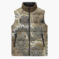Personalised NAIDOC Week 50 Years Deadly Always Sleeveless Puffer Jacket Brown Aboriginal Artwork Dot Painting