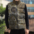 Personalised NAIDOC Week 50 Years Deadly Always Sleeveless Puffer Jacket Brown Aboriginal Artwork Dot Painting