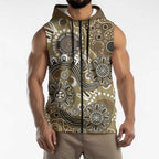 Personalised NAIDOC Week 50 Years Deadly Always Sleeveless Zip Hoodie Brown Aboriginal Artwork Dot Painting