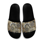 Personalised NAIDOC Week 50 Years Deadly Always Slide Sandals Brown Aboriginal Artwork Dot Painting