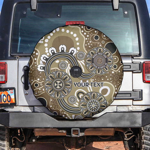 Personalised NAIDOC Week 50 Years Deadly Always Spare Tire Cover Brown Aboriginal Artwork Dot Painting