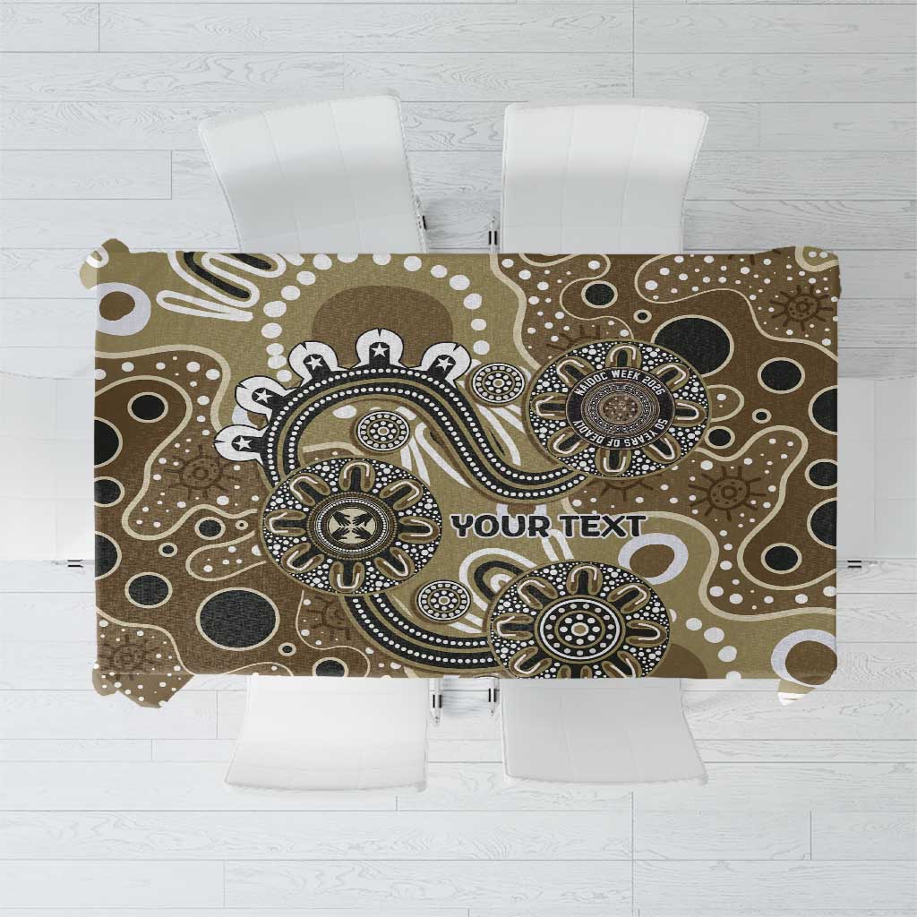 Personalised NAIDOC Week 50 Years Deadly Always Tablecloth Brown Aboriginal Artwork Dot Painting