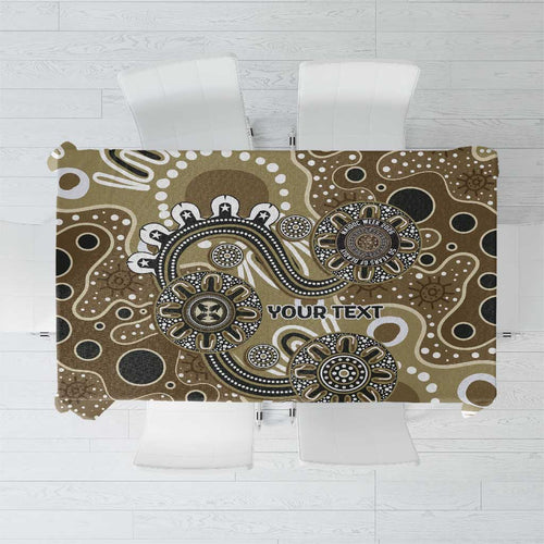 Personalised NAIDOC Week 50 Years Deadly Always Tablecloth Brown Aboriginal Artwork Dot Painting