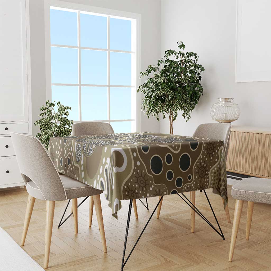 Personalised NAIDOC Week 50 Years Deadly Always Tablecloth Brown Aboriginal Artwork Dot Painting