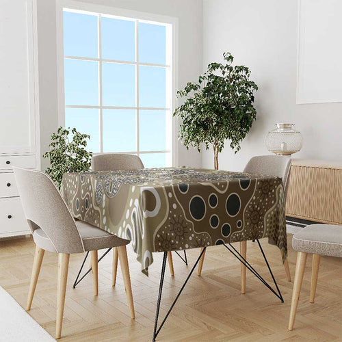 Personalised NAIDOC Week 50 Years Deadly Always Tablecloth Brown Aboriginal Artwork Dot Painting