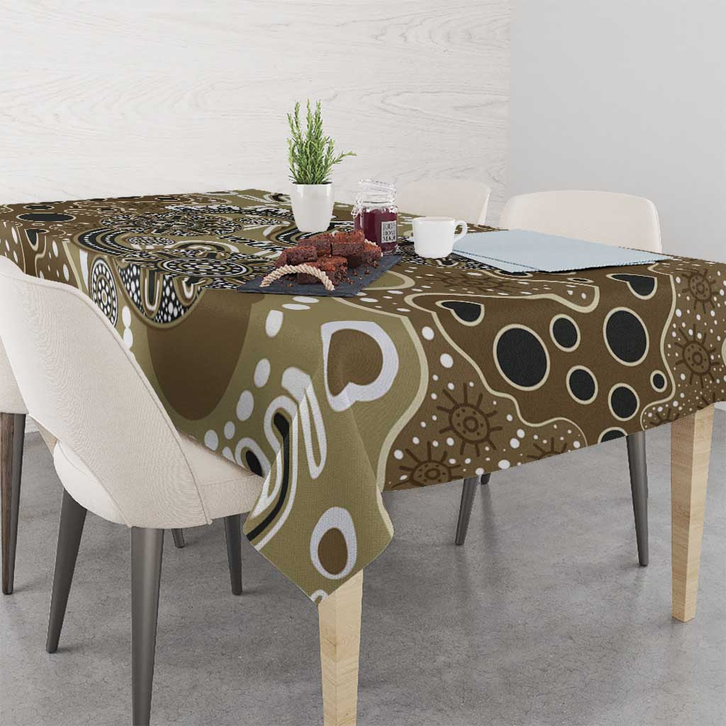 Personalised NAIDOC Week 50 Years Deadly Always Tablecloth Brown Aboriginal Artwork Dot Painting