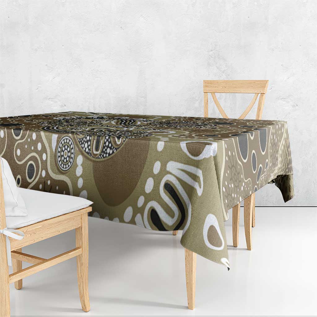 Personalised NAIDOC Week 50 Years Deadly Always Tablecloth Brown Aboriginal Artwork Dot Painting