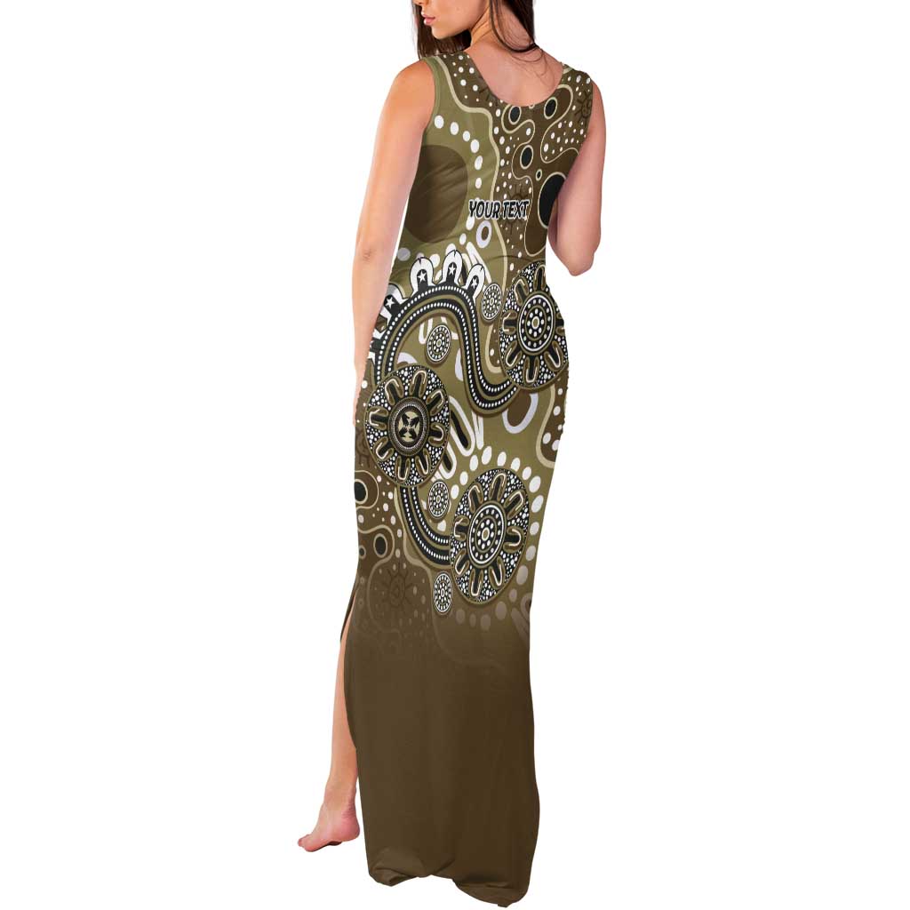 Personalised NAIDOC Week 50 Years Deadly Always Tank Maxi Dress Brown Aboriginal Artwork Dot Painting