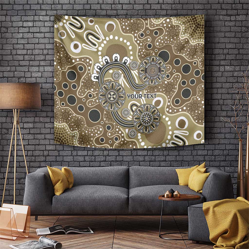 Personalised NAIDOC Week 50 Years Deadly Always Tapestry Brown Aboriginal Artwork Dot Painting