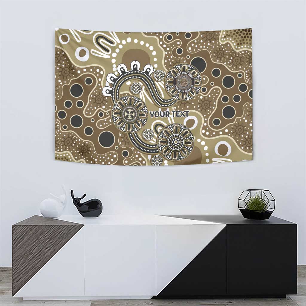 Personalised NAIDOC Week 50 Years Deadly Always Tapestry Brown Aboriginal Artwork Dot Painting