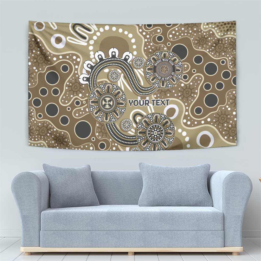 Personalised NAIDOC Week 50 Years Deadly Always Tapestry Brown Aboriginal Artwork Dot Painting