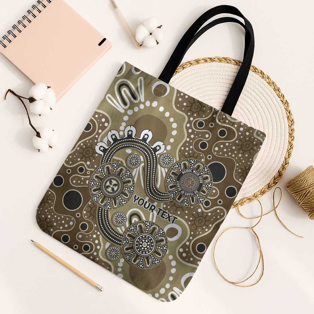 Personalised NAIDOC Week 50 Years Deadly Always Tote Bag Brown Aboriginal Artwork Dot Painting
