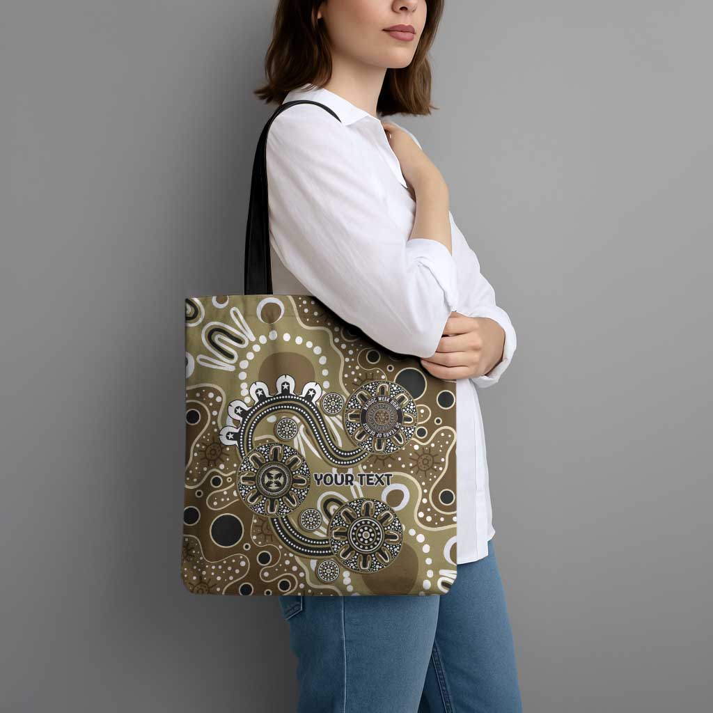 Personalised NAIDOC Week 50 Years Deadly Always Tote Bag Brown Aboriginal Artwork Dot Painting
