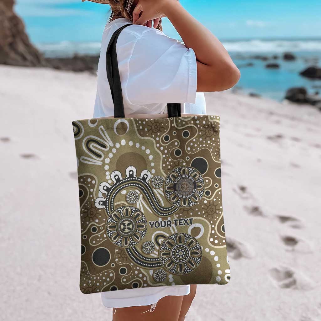 Personalised NAIDOC Week 50 Years Deadly Always Tote Bag Brown Aboriginal Artwork Dot Painting