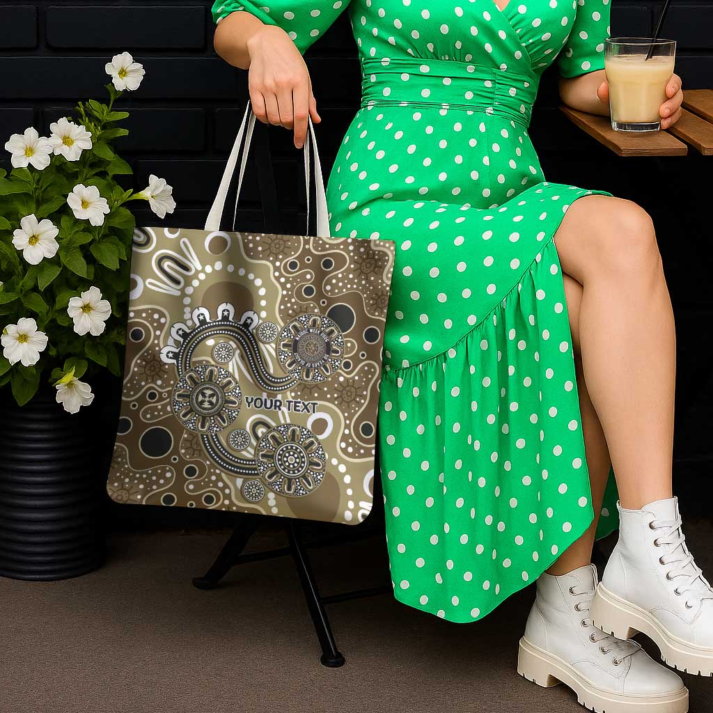 Personalised NAIDOC Week 50 Years Deadly Always Tote Bag Brown Aboriginal Artwork Dot Painting