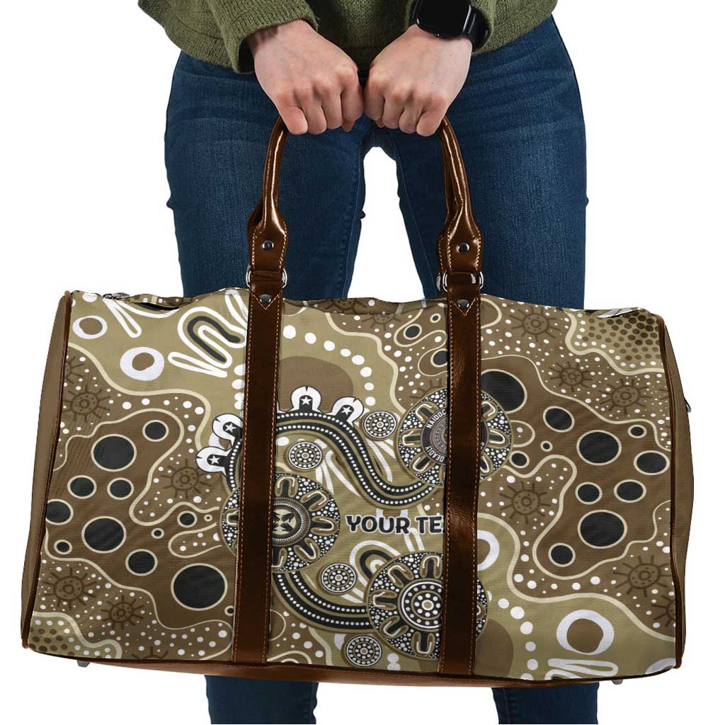 Personalised NAIDOC Week 50 Years Deadly Always Travel Bag Brown Aboriginal Artwork Dot Painting