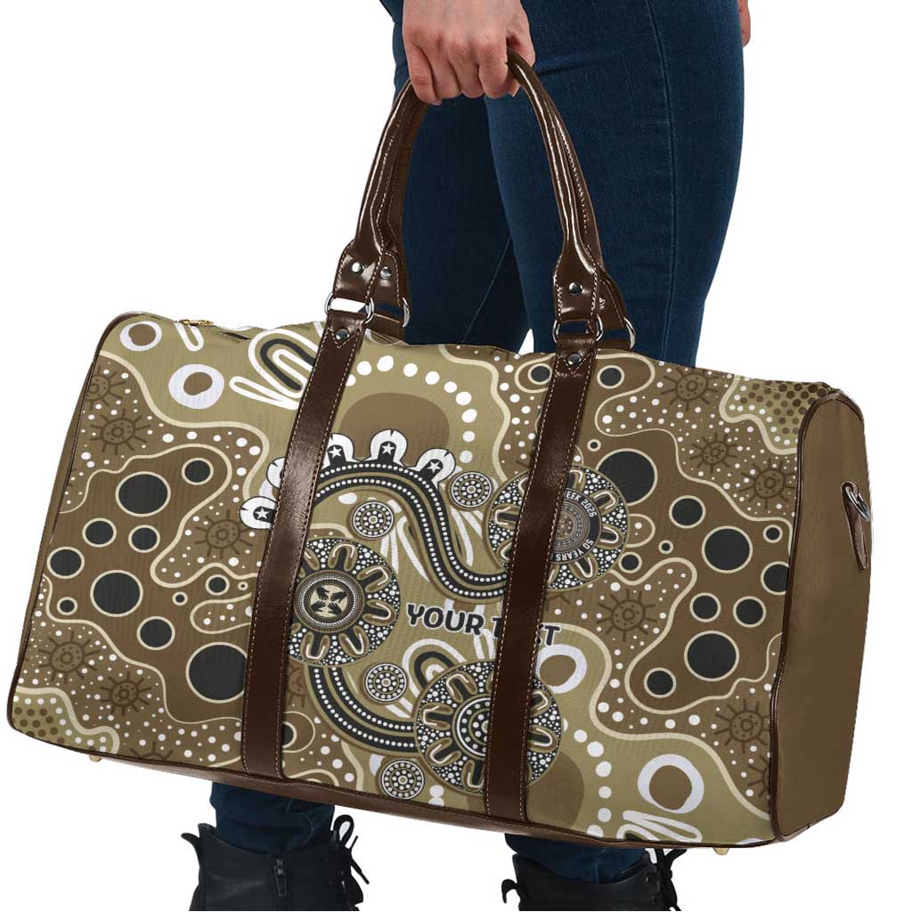 Personalised NAIDOC Week 50 Years Deadly Always Travel Bag Brown Aboriginal Artwork Dot Painting