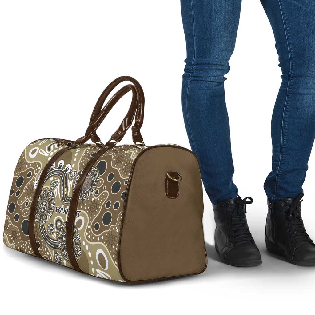 Personalised NAIDOC Week 50 Years Deadly Always Travel Bag Brown Aboriginal Artwork Dot Painting