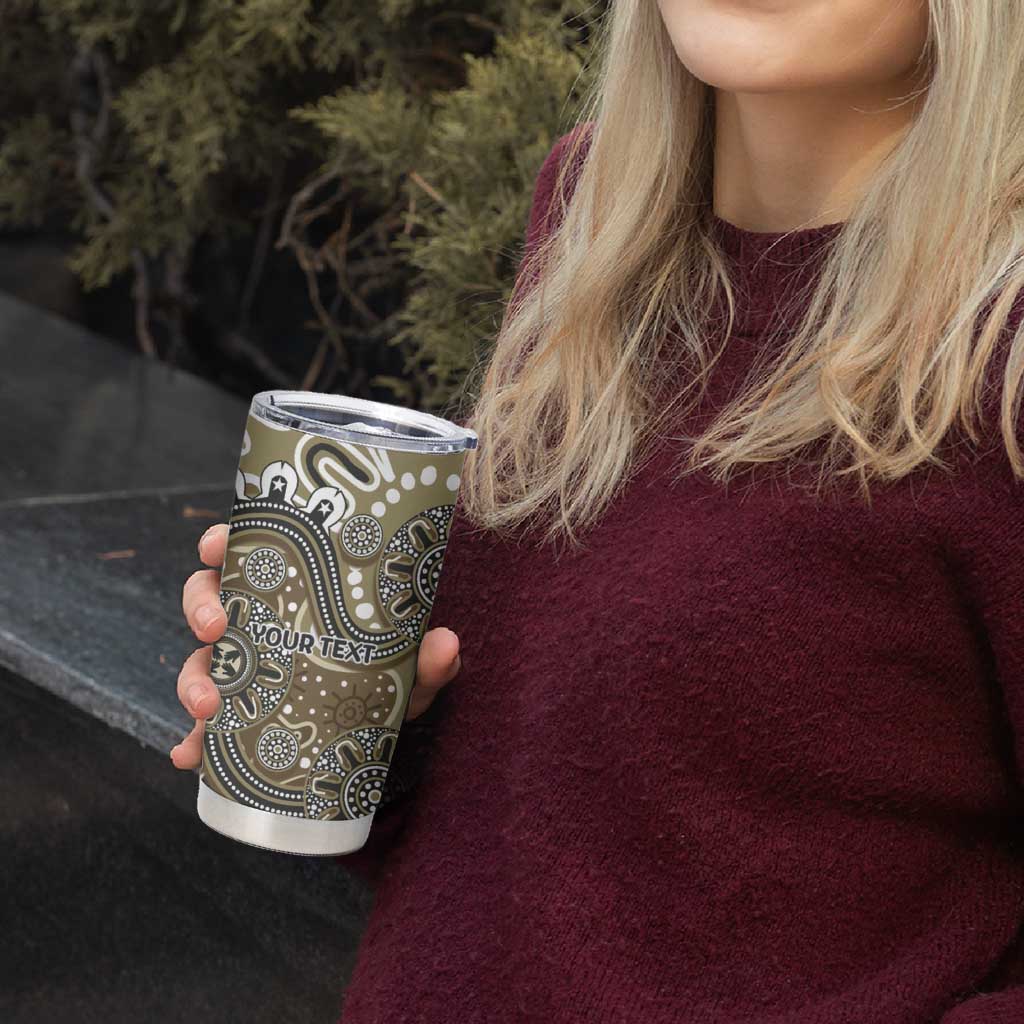 Personalised NAIDOC Week 50 Years Deadly Always Tumbler Cup Brown Aboriginal Artwork Dot Painting