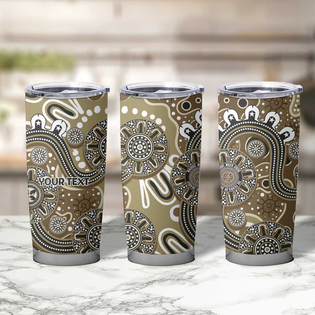 Personalised NAIDOC Week 50 Years Deadly Always Tumbler Cup Brown Aboriginal Artwork Dot Painting