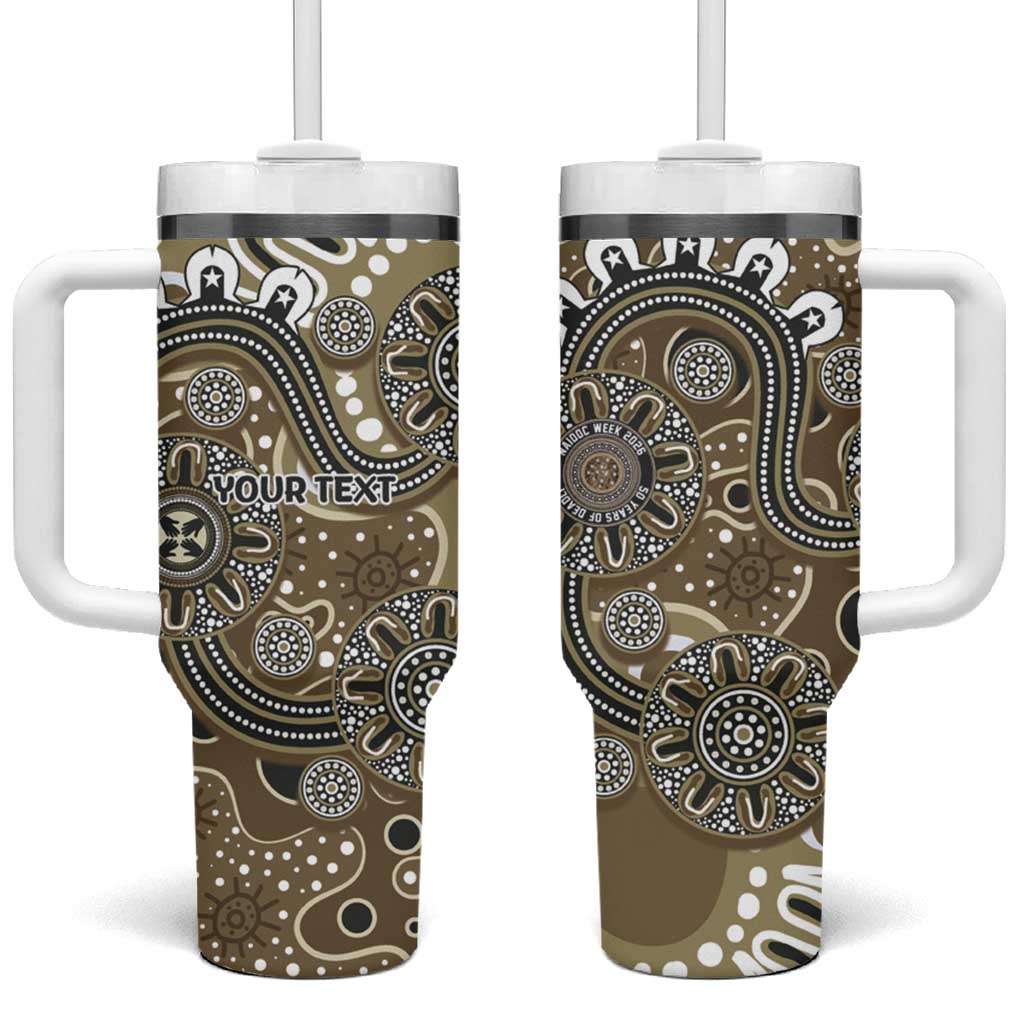 Personalised NAIDOC Week 50 Years Deadly Always Tumbler With Handle Brown Aboriginal Artwork Dot Painting