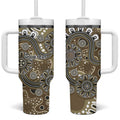 Personalised NAIDOC Week 50 Years Deadly Always Tumbler With Handle Brown Aboriginal Artwork Dot Painting