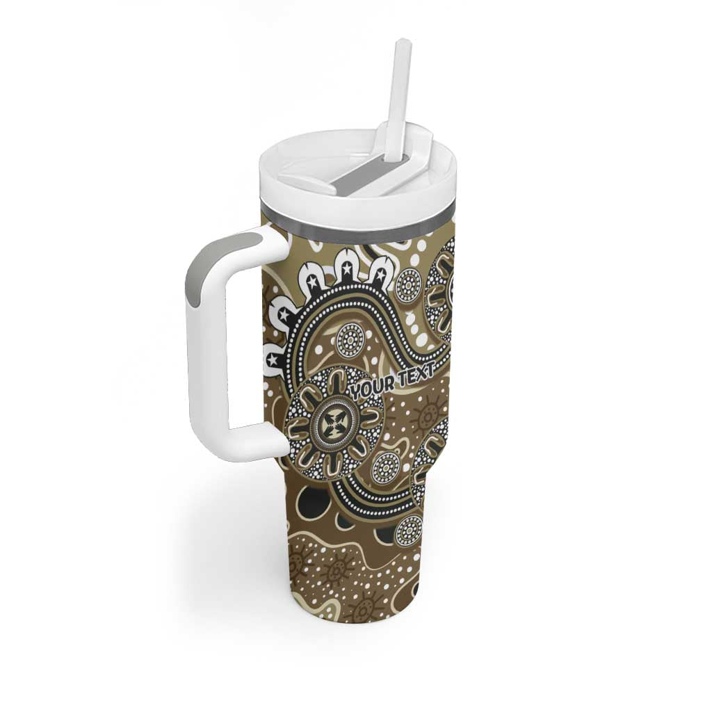 Personalised NAIDOC Week 50 Years Deadly Always Tumbler With Handle Brown Aboriginal Artwork Dot Painting