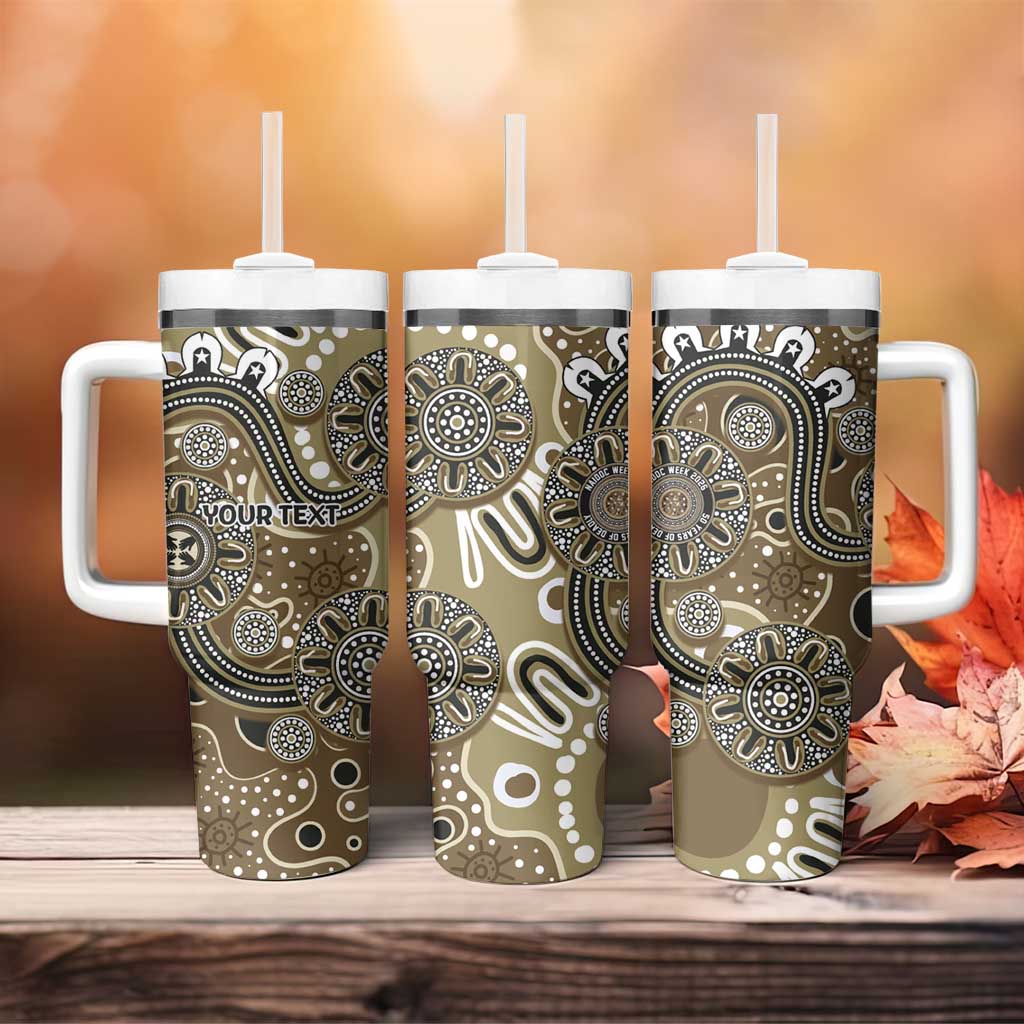 Personalised NAIDOC Week 50 Years Deadly Always Tumbler With Handle Brown Aboriginal Artwork Dot Painting