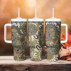 Personalised NAIDOC Week 50 Years Deadly Always Tumbler With Handle Brown Aboriginal Artwork Dot Painting